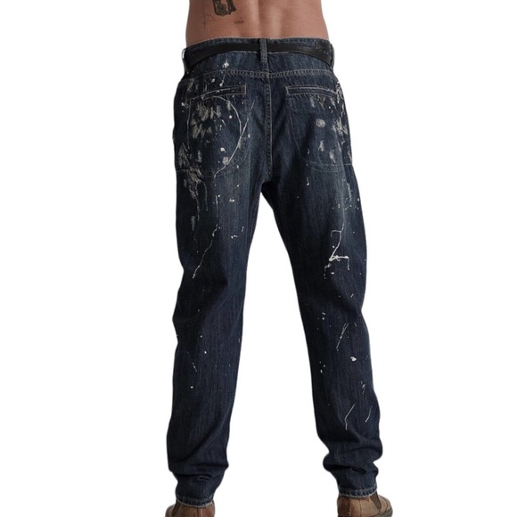 NWT One Teaspoon Mr. Golds Cowboy Paint Splatter Relaxed Fit Jeans Sz 34 X 29 - Picture 4 of 13